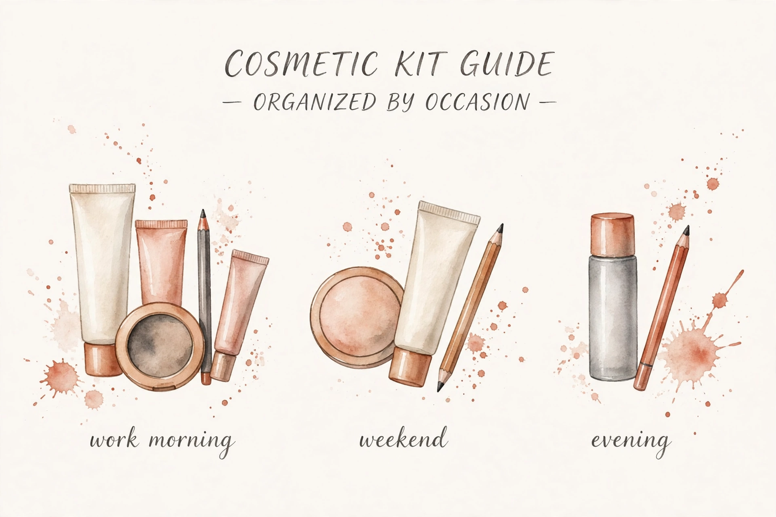 Three kits for three occasions — notice how small the real kits are. Illustration: The Brands Souk.